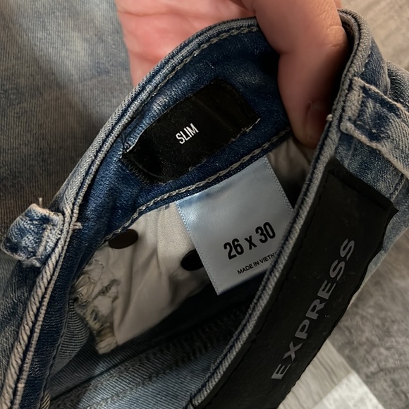 NWT Skinny Bootcut Vintage Wash Hyper Stretch Jeans Distressed Ripped 26x30 - Picture 5 of 7